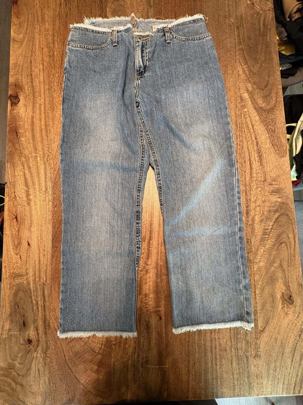 Vintage London Jeans Womens 8 Blue Medium Wash Straight Crop Denim Made USA
